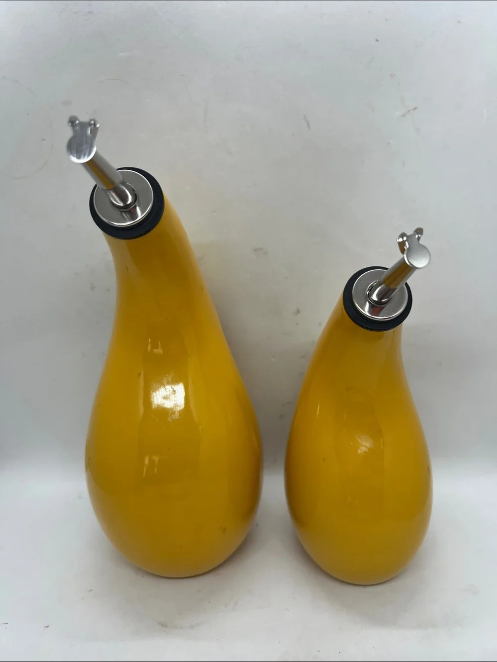Rachael Ray Stoneware Serveware Set EVOO Olive Oil and Vinegar Bottles Preowned